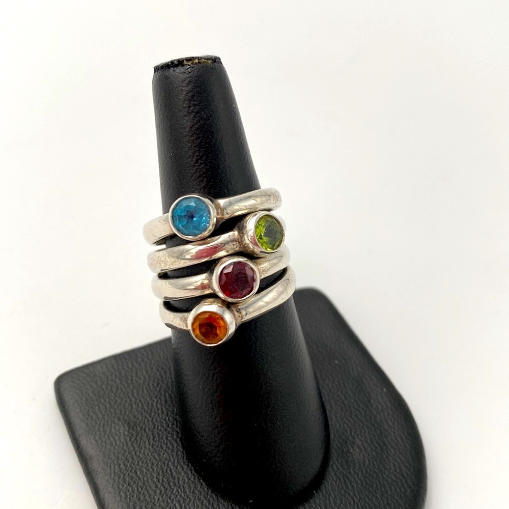 Set of Sterling Silver stacking rings (4). Stamped 925. Brand new. Size 8.25